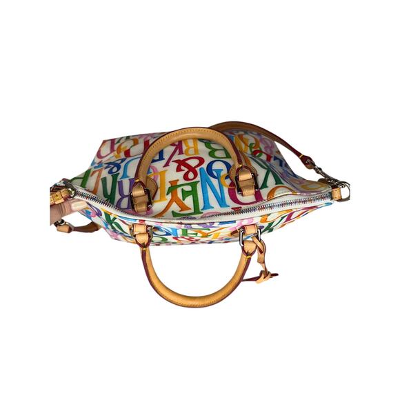 Dooney & Bourke Retro Grafica Shoulder Bag Colorful Satchel Vachetta Crossbody - Picture 8 of 12
